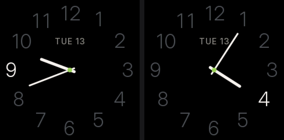 Rim at 9:41 with the 9 lit, and at 16:05 with the 4 lit