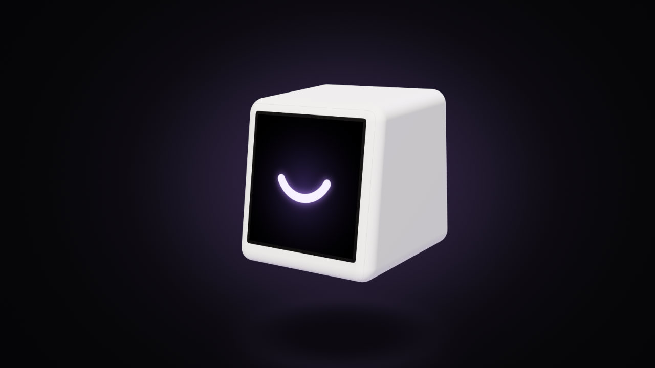 The ToyTool mascot, a SmallTV-Ultra, showing a smile on its screen