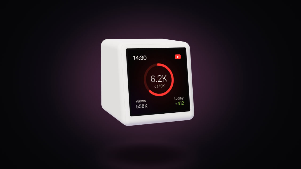 The ToyTool mascot, a SmallTV-Ultra, showing the Creator watch face